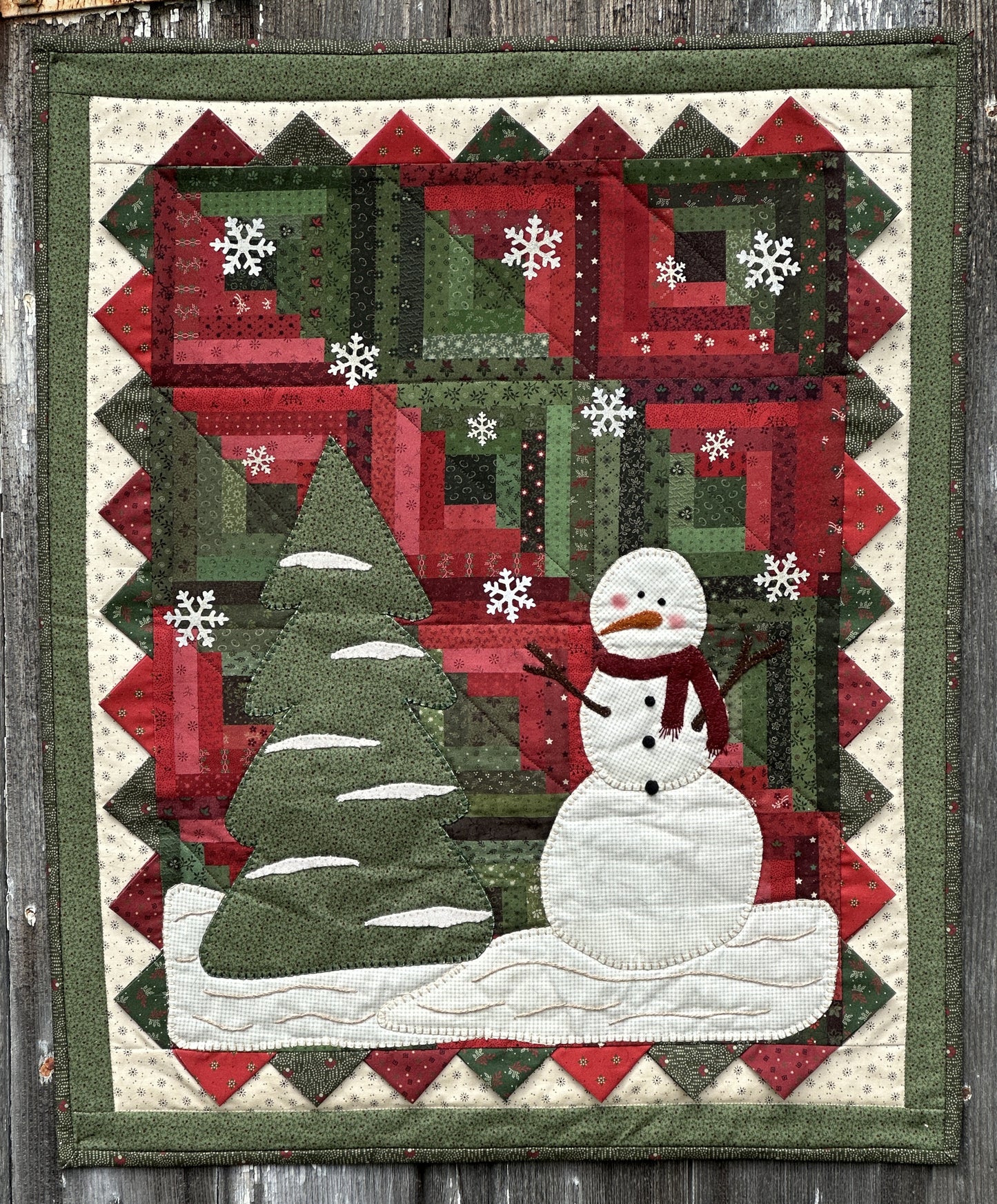 Holiday Log Cabin Wall Quilt