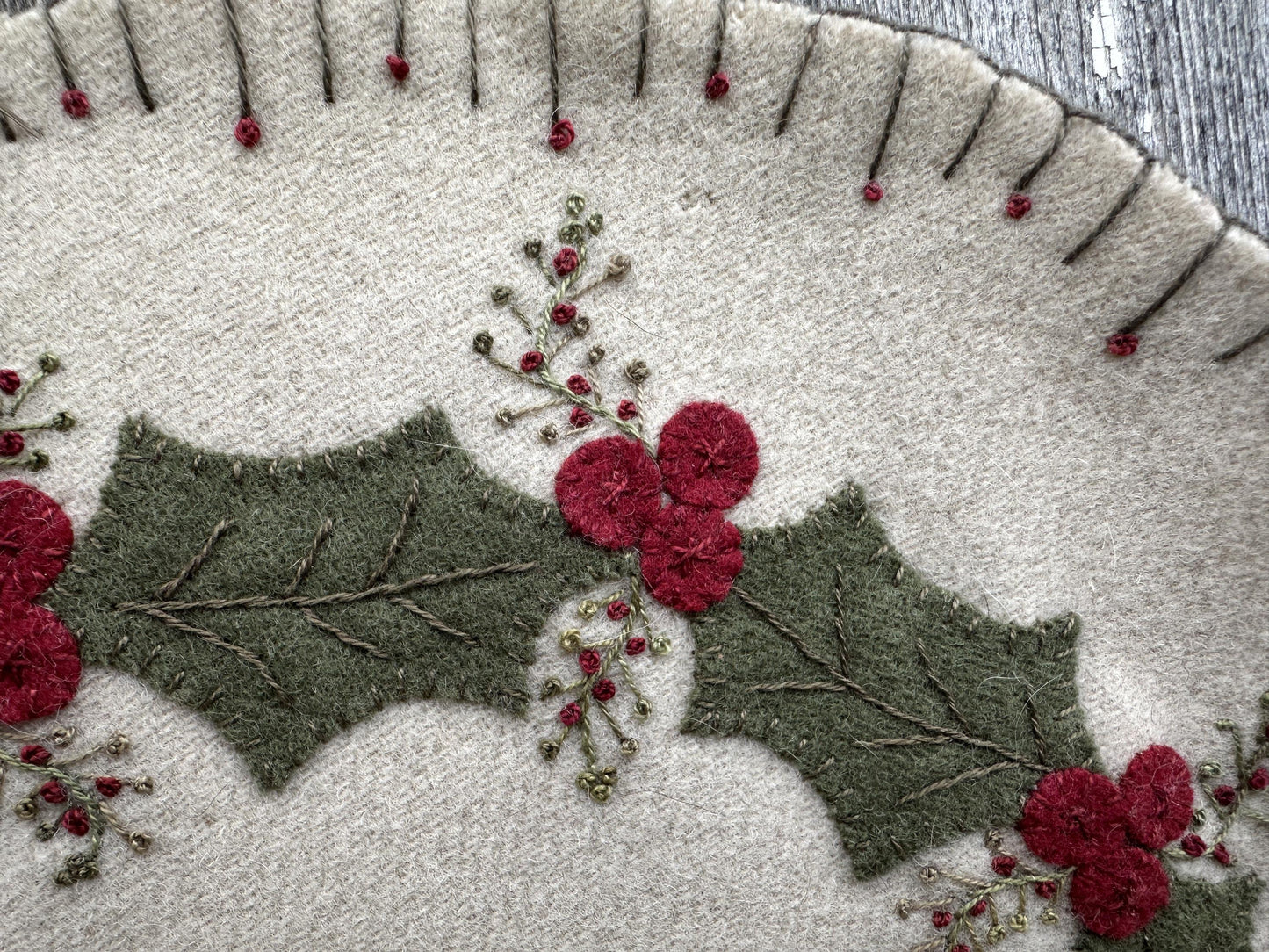 Holly Berry Thyme Precut Wool Kit (includes pattern)